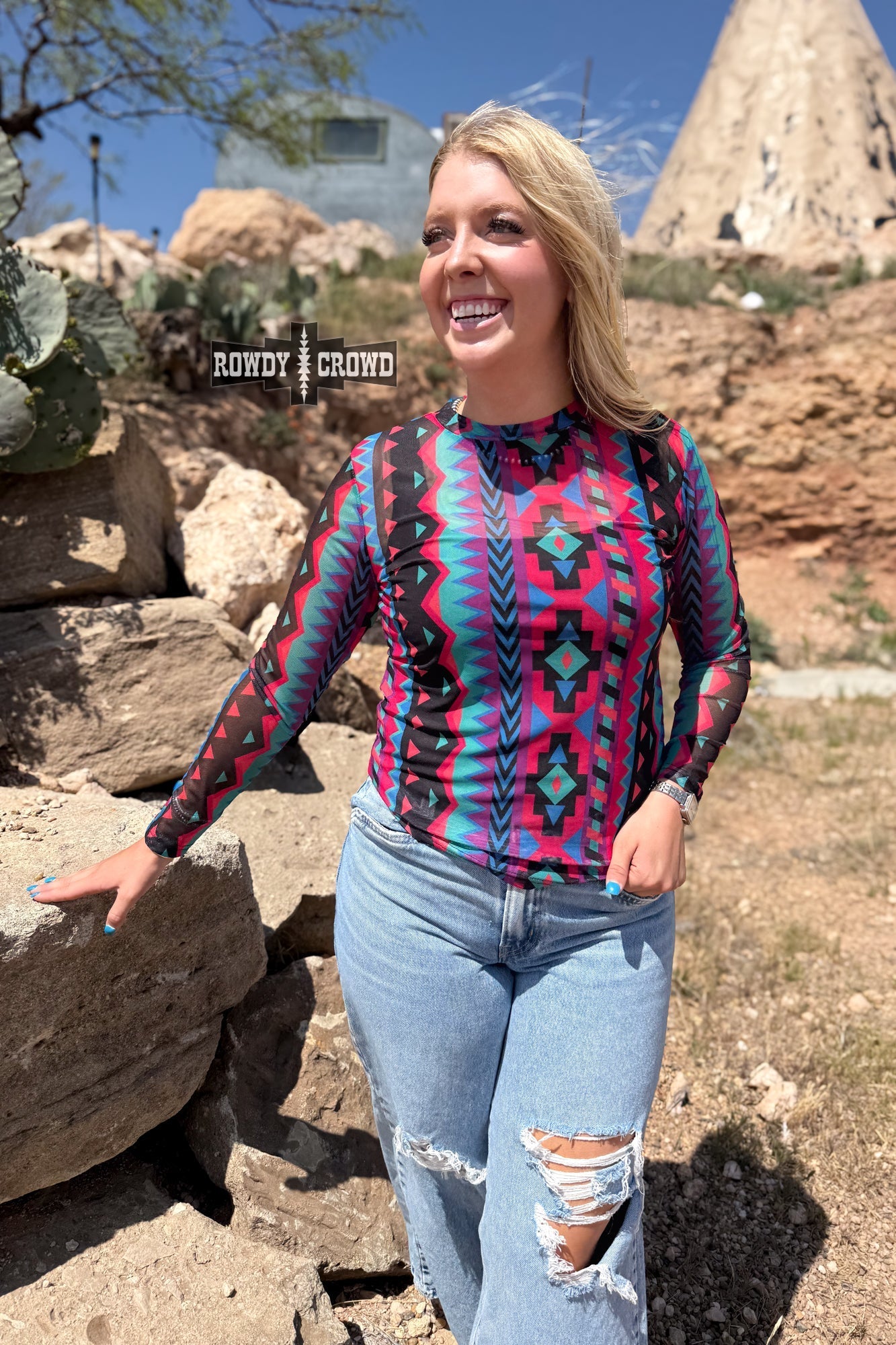 Retro Funk Mesh Top - Cowgirltops.com