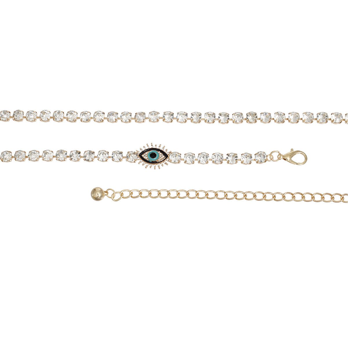Rhinestone Belt Gold Evil Eye Chain Belt for Women - Cowgirltops.com