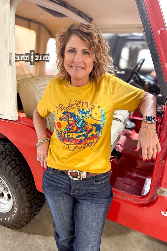 Ride 'Em Cowboy Tee - Cowgirltops.com