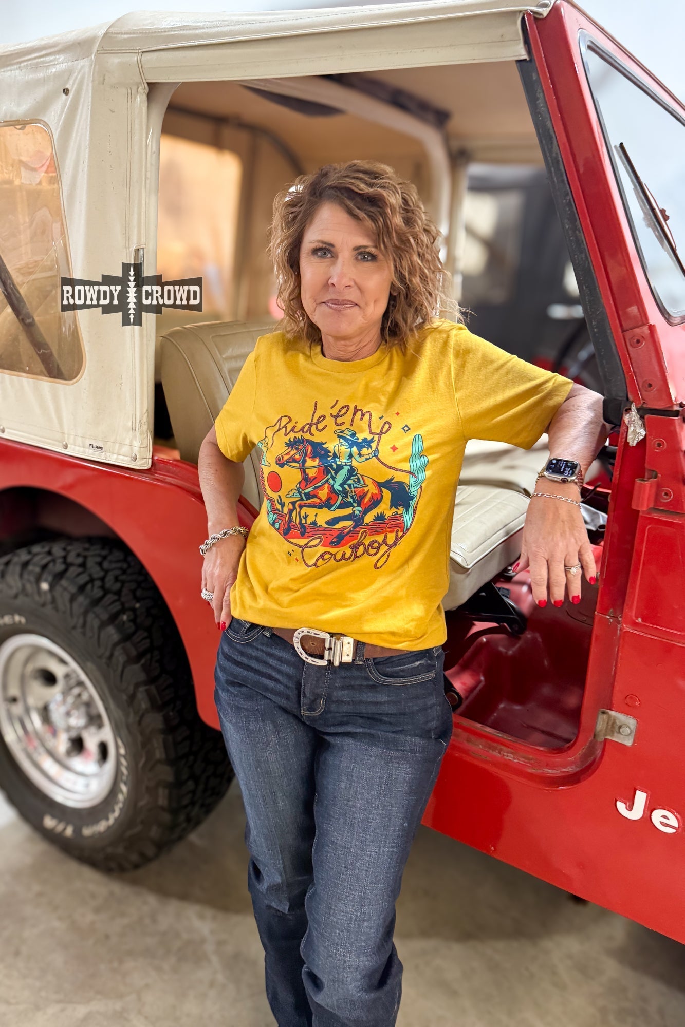 Ride 'Em Cowboy Tee - Cowgirltops.com