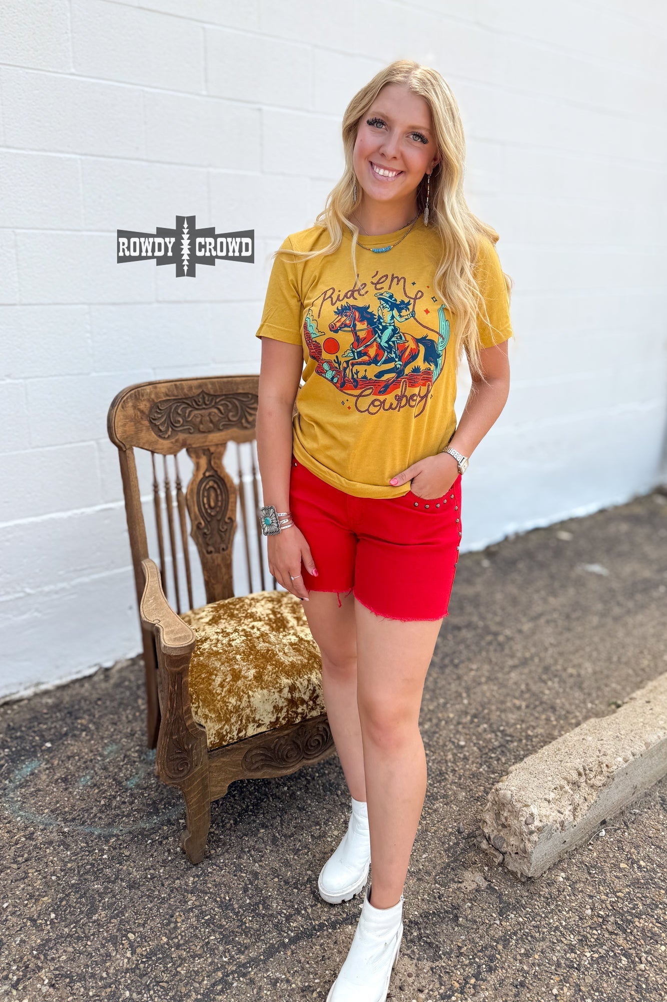 Ride 'Em Cowboy Tee - Cowgirltops.com