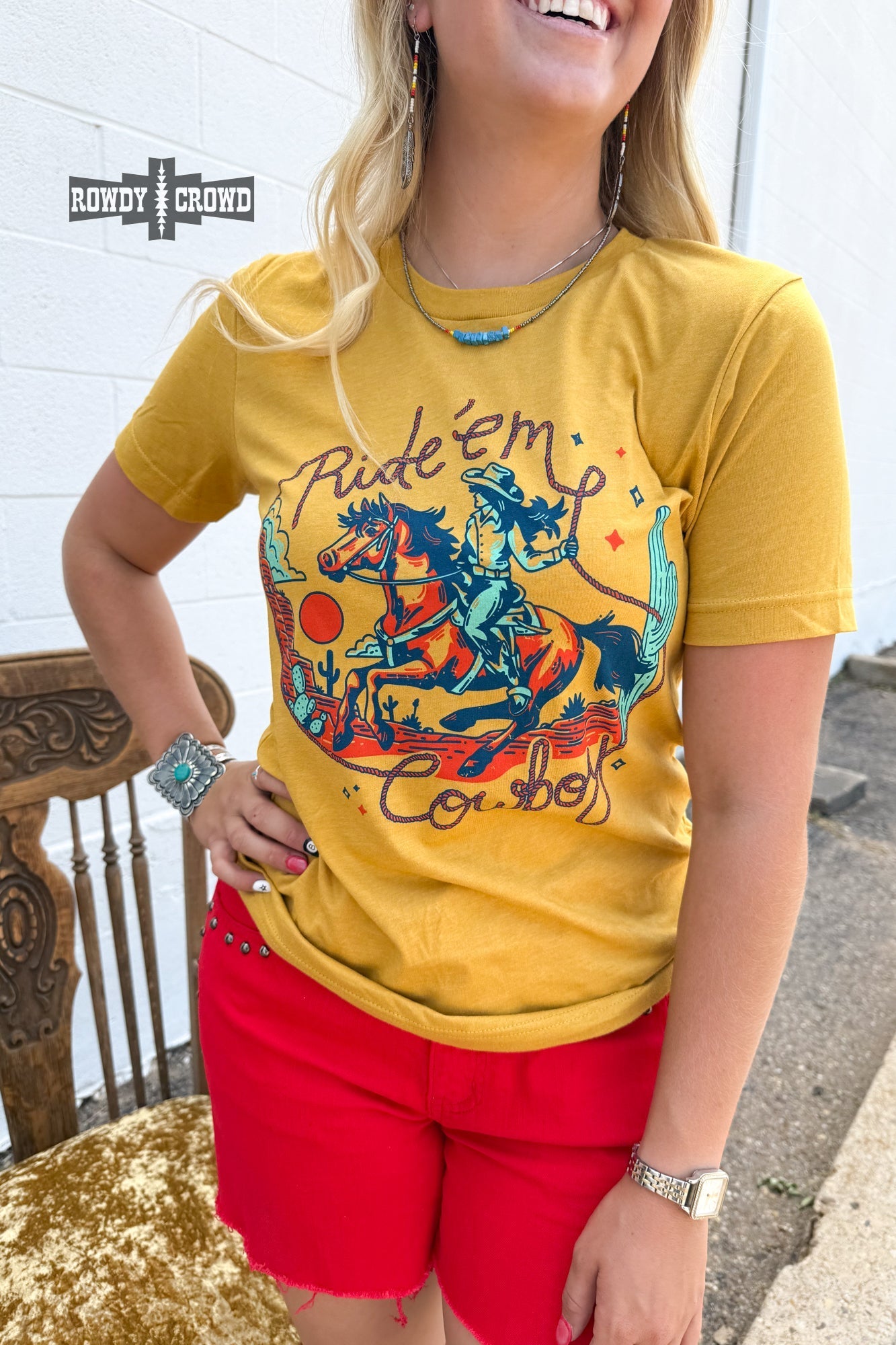 Ride 'Em Cowboy Tee - Cowgirltops.com