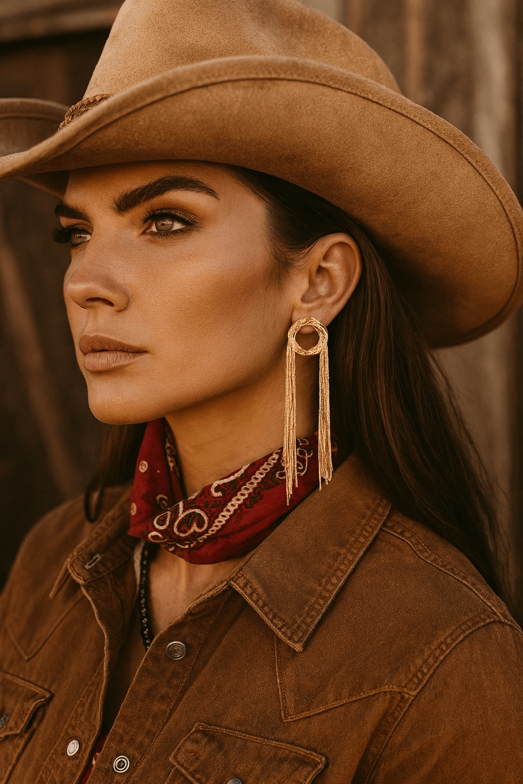 Round Shape Fringed Copper Earrings - Cowgirltops.com