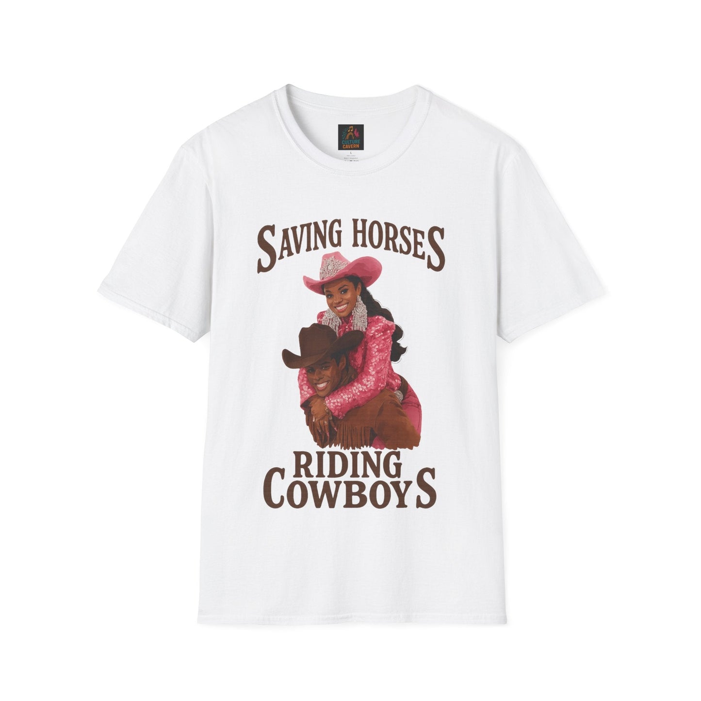 Saving Horses, Riding Cowboys, Womens T-shirt - Cowgirltops.com