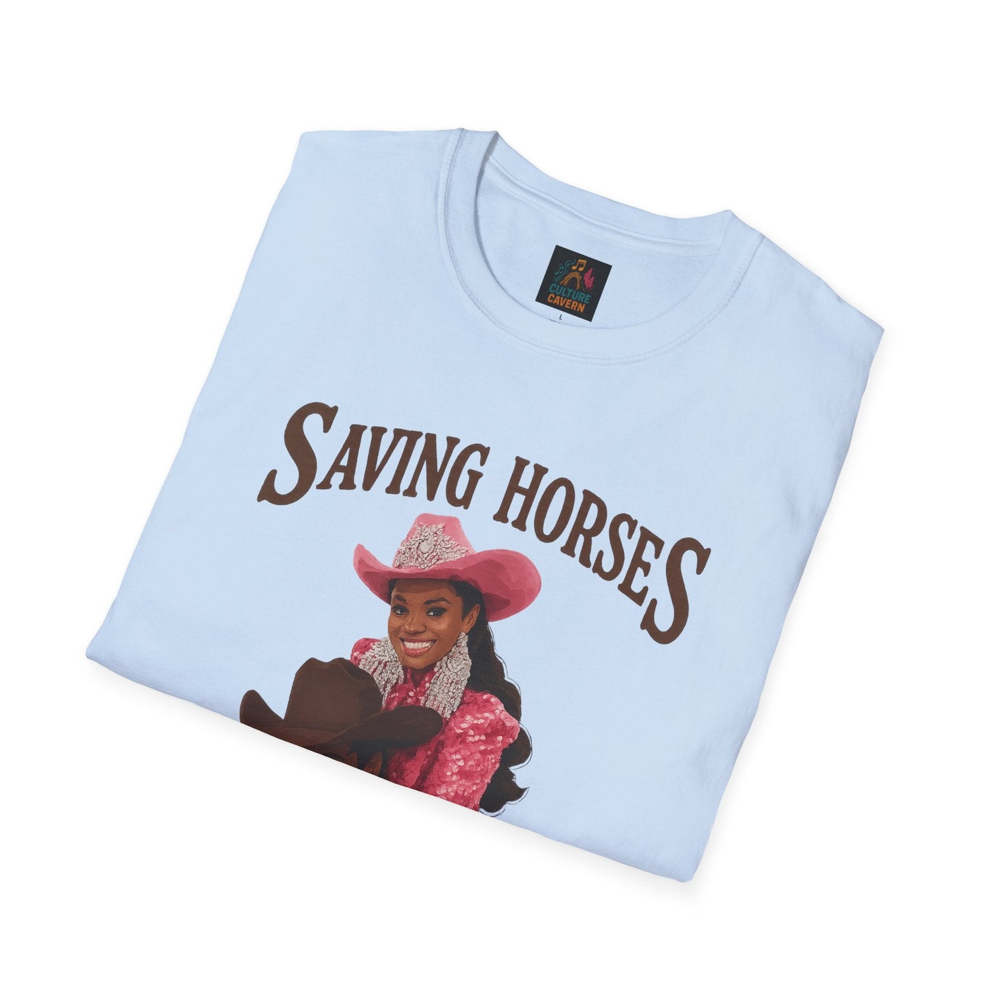 Saving Horses, Riding Cowboys, Womens T-shirt - Cowgirltops.com