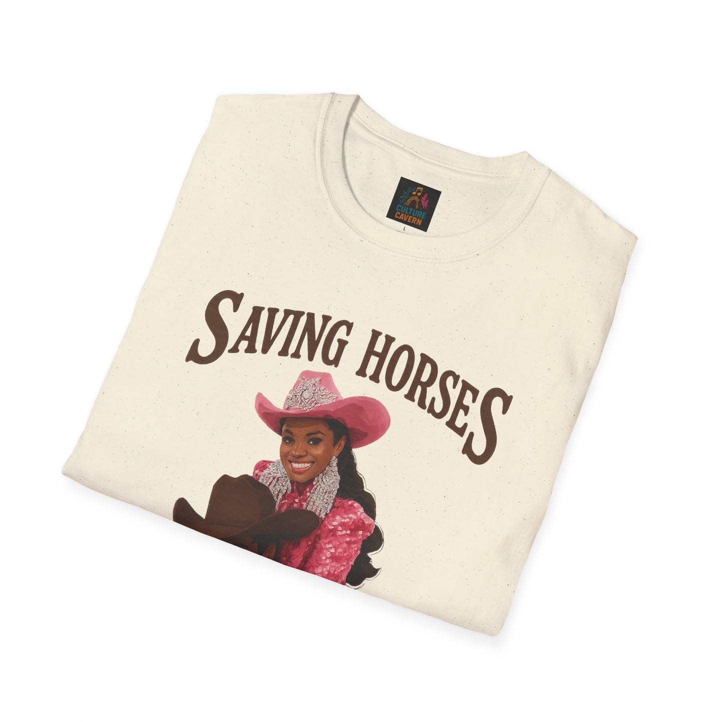 Saving Horses, Riding Cowboys, Womens T-shirt - Cowgirltops.com