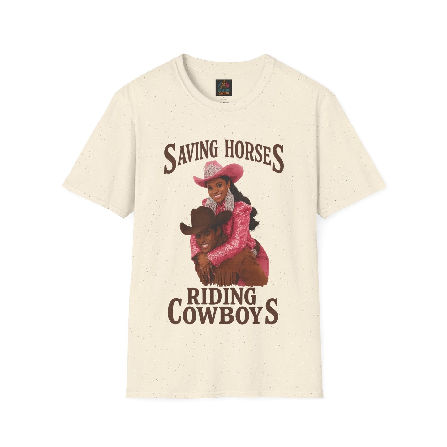 Saving Horses, Riding Cowboys, Womens T-shirt - Cowgirltops.com