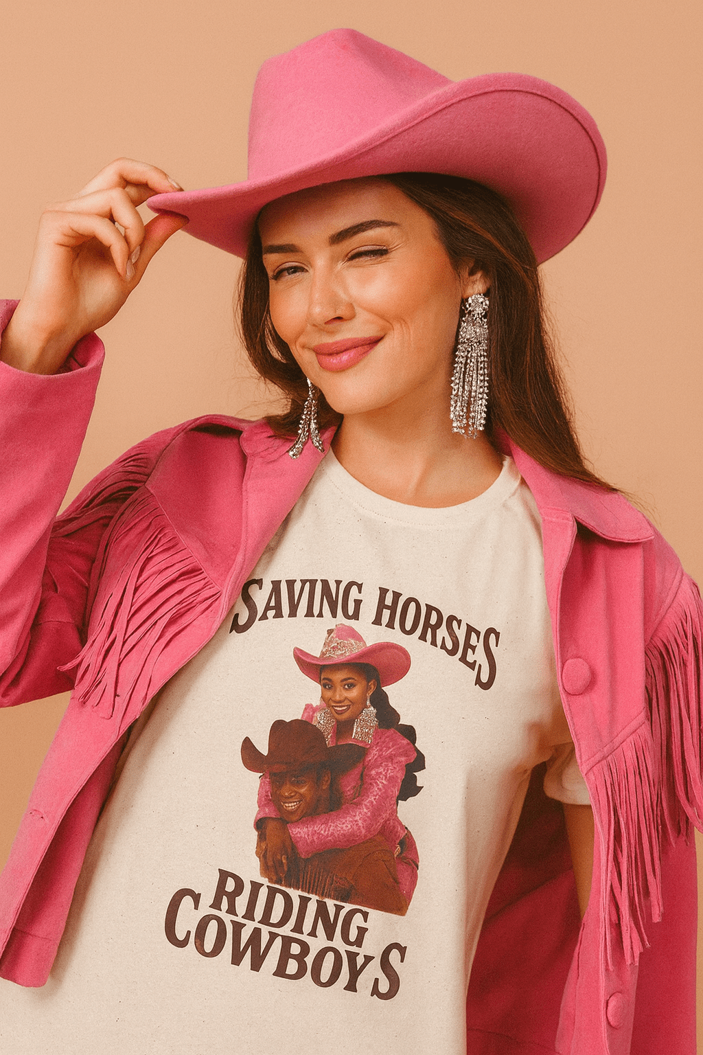 Saving Horses, Riding Cowboys, Womens T-shirt - Cowgirltops.com