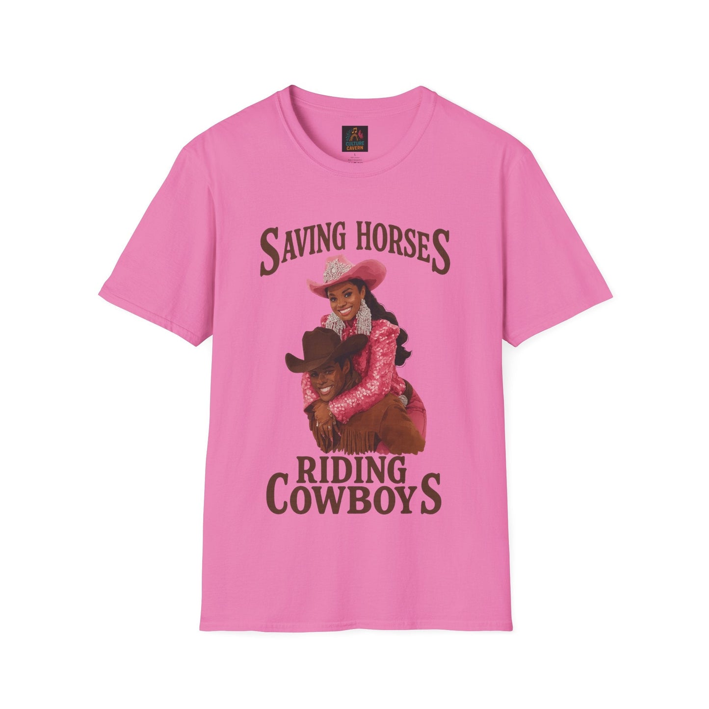 Saving Horses, Riding Cowboys, Womens T-shirt - Cowgirltops.com