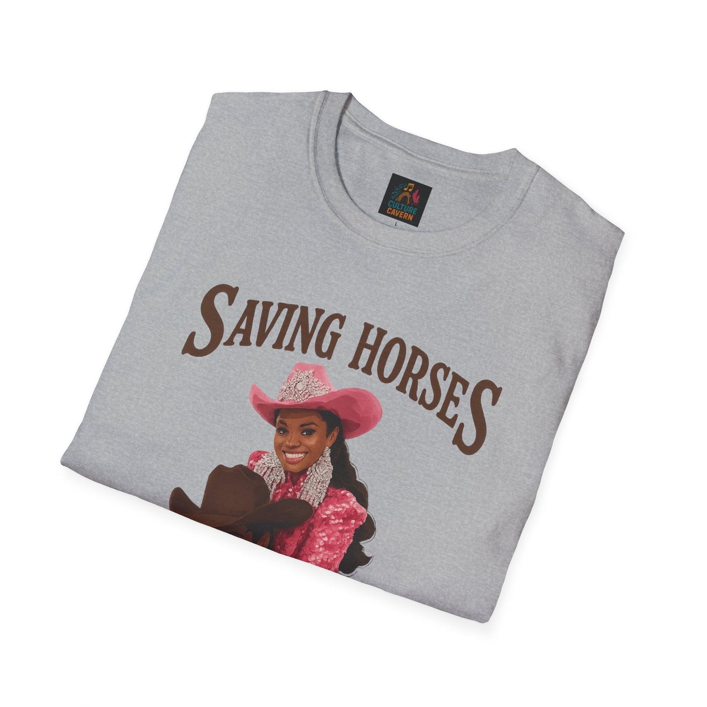 Saving Horses, Riding Cowboys, Womens T-shirt - Cowgirltops.com