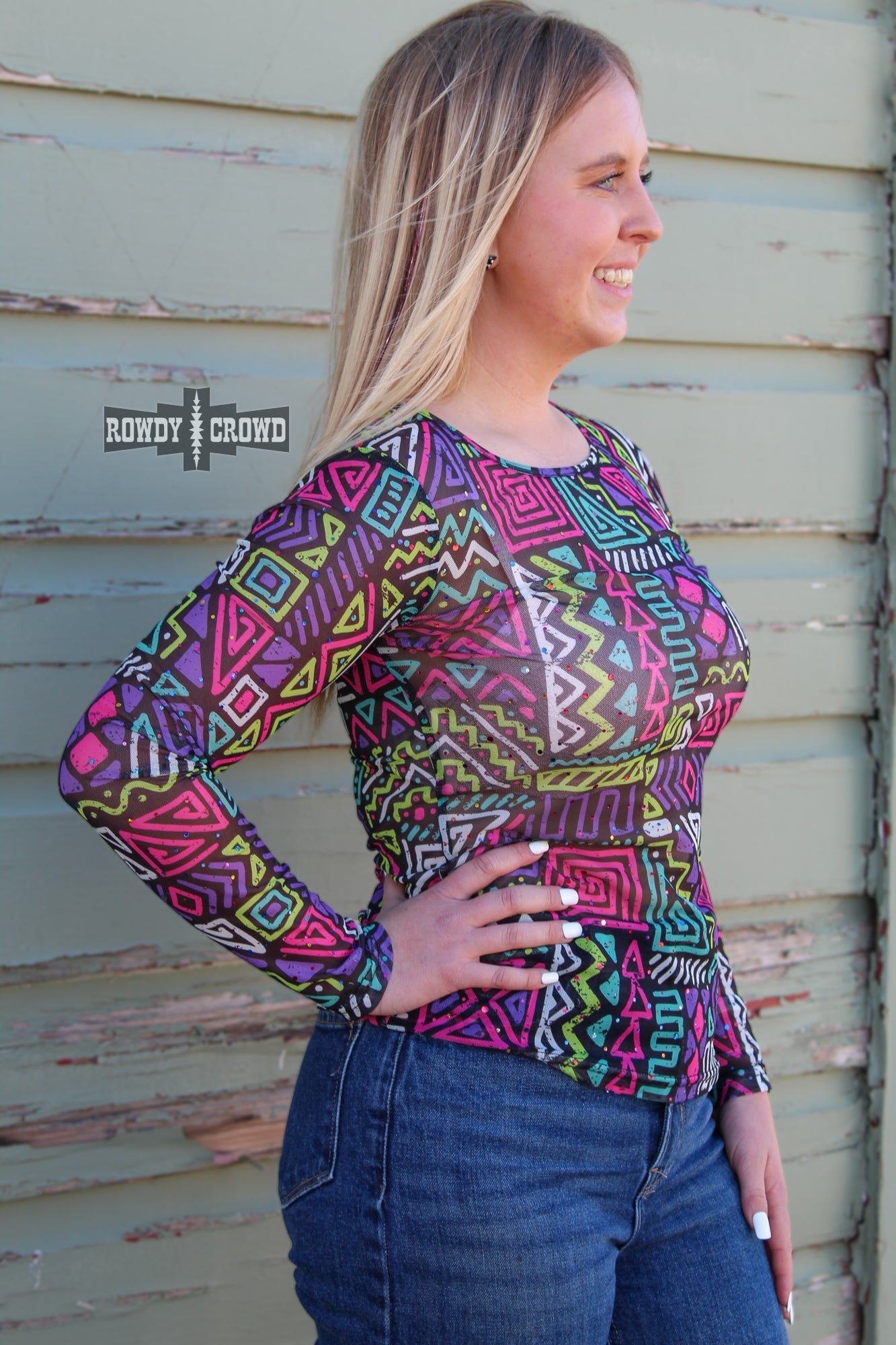 Spaced Out Mesh Top - Cowgirltops.com