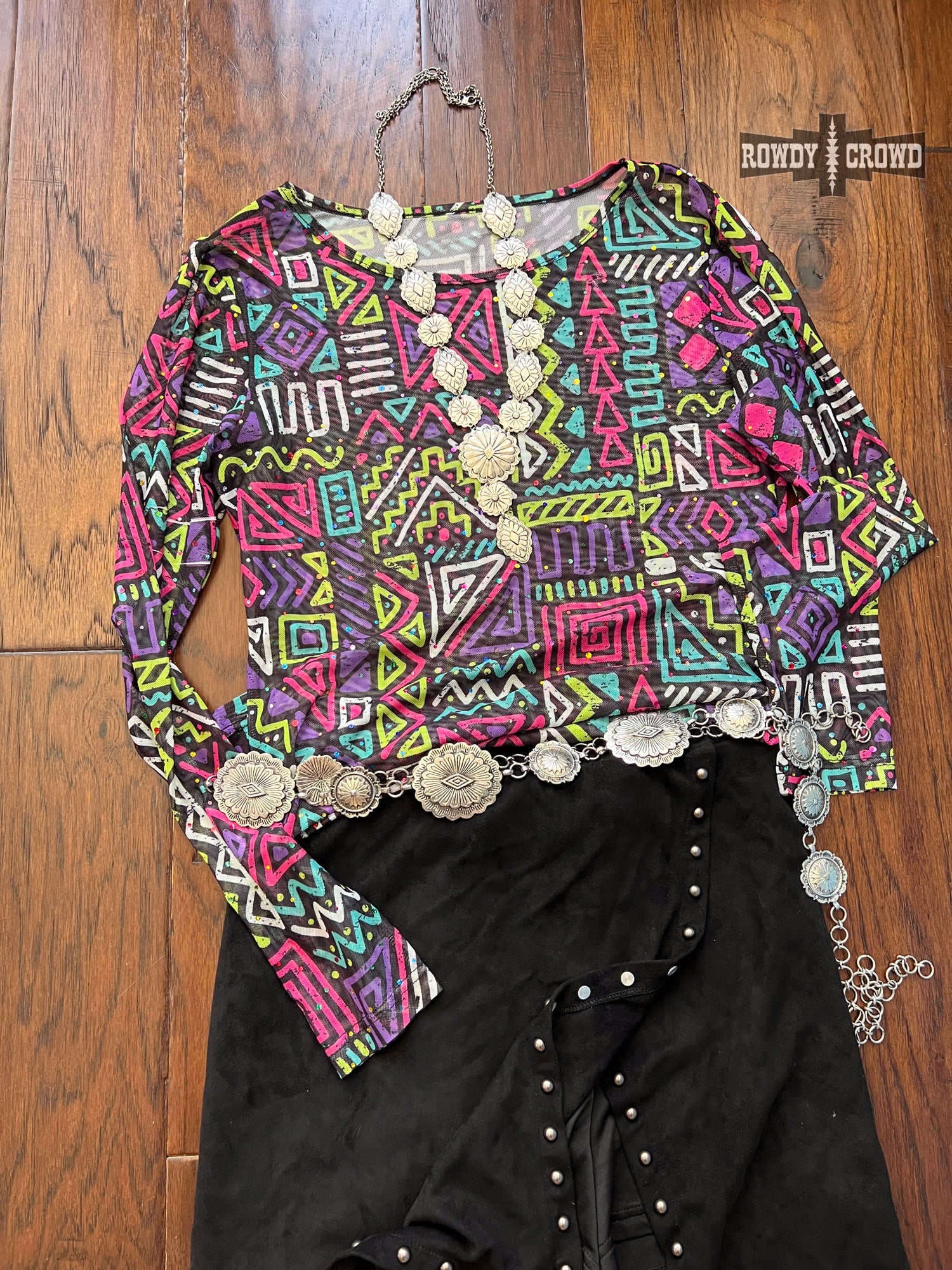 Spaced Out Mesh Top - Cowgirltops.com