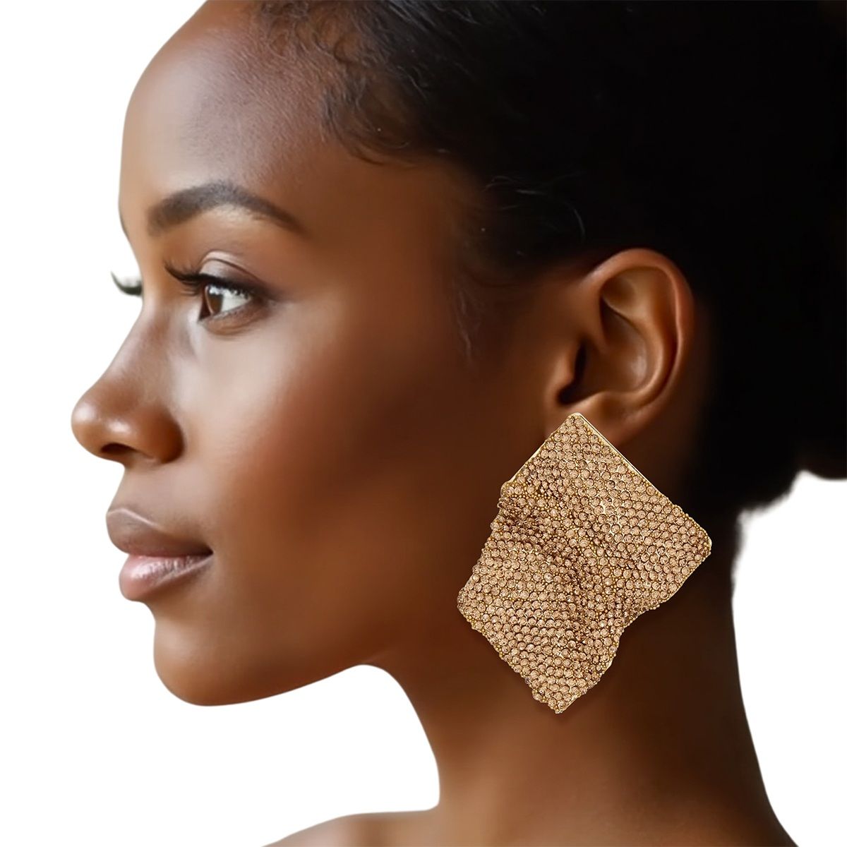 Studs Wavy Brown Rhinestone Glam Earrings Women - Cowgirltops.com