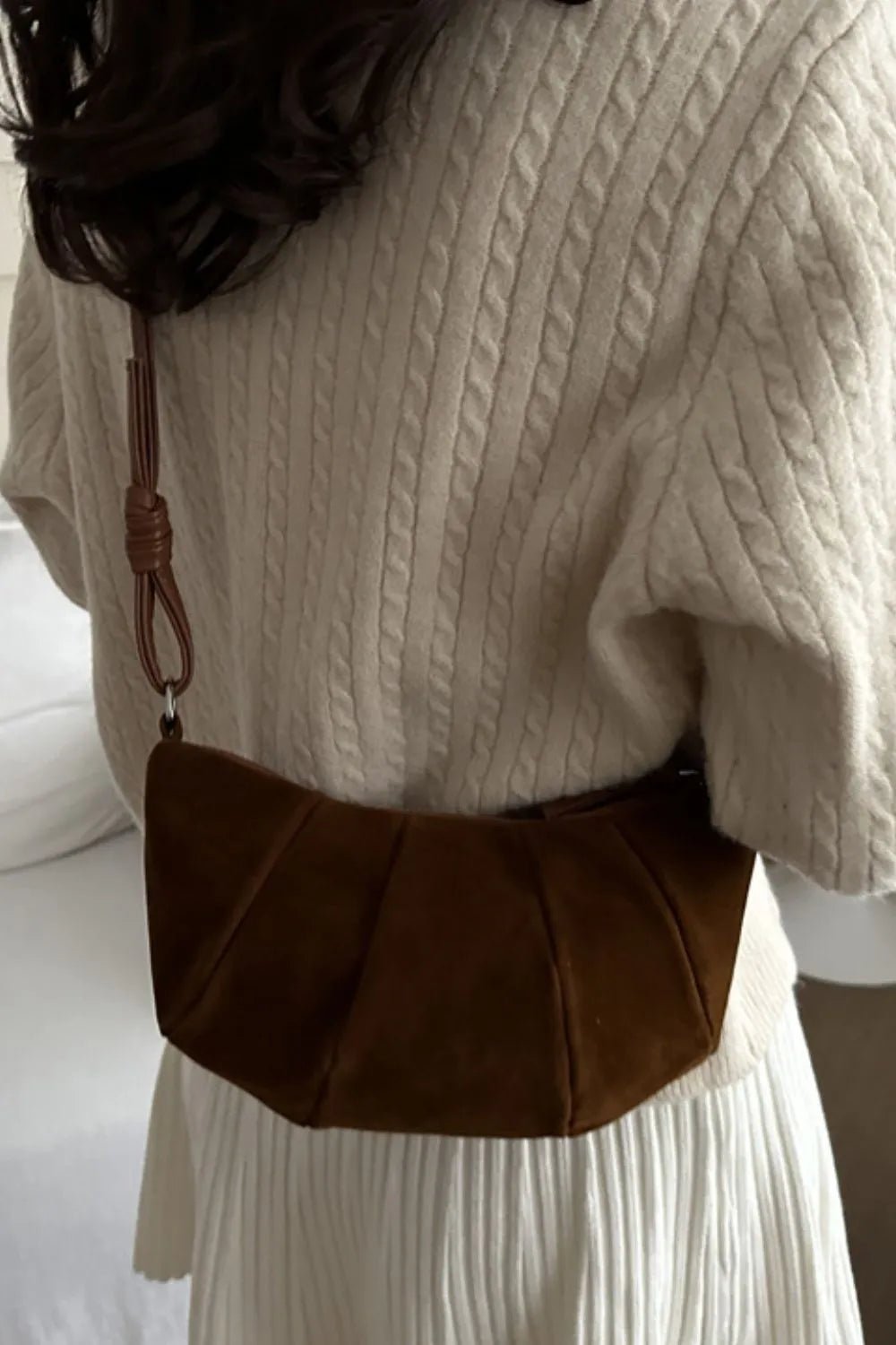 Suede Croissant Shape Shoulder Bag - Cowgirltops.com