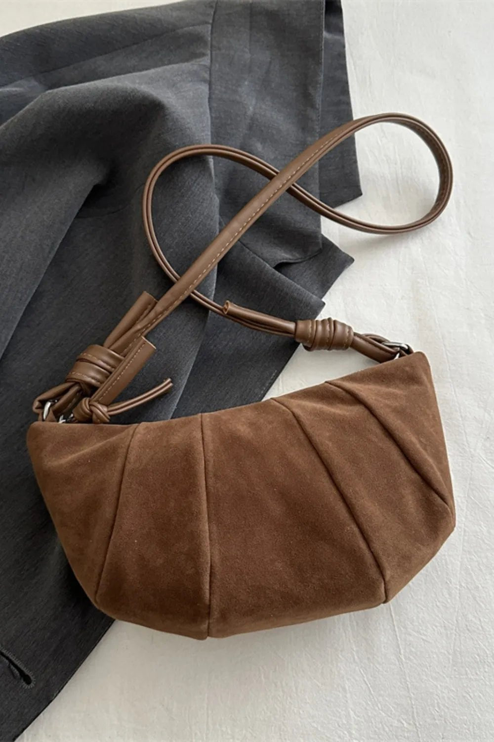 Suede Croissant Shape Shoulder Bag - Cowgirltops.com