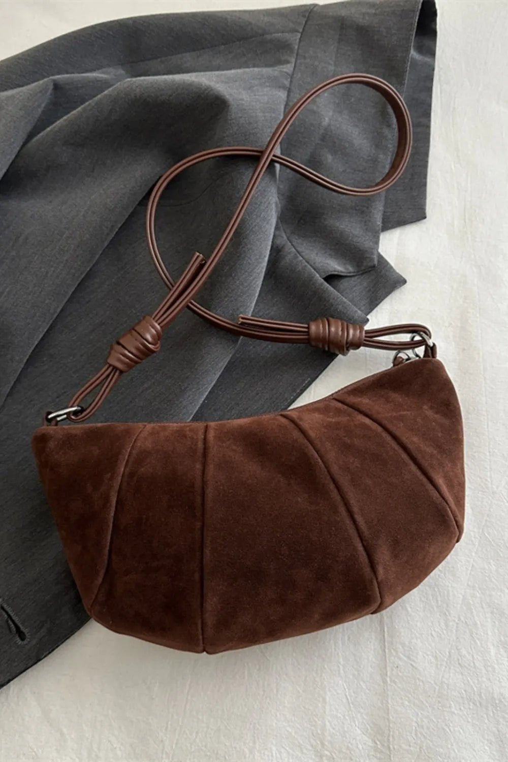 Suede Croissant Shape Shoulder Bag - Cowgirltops.com