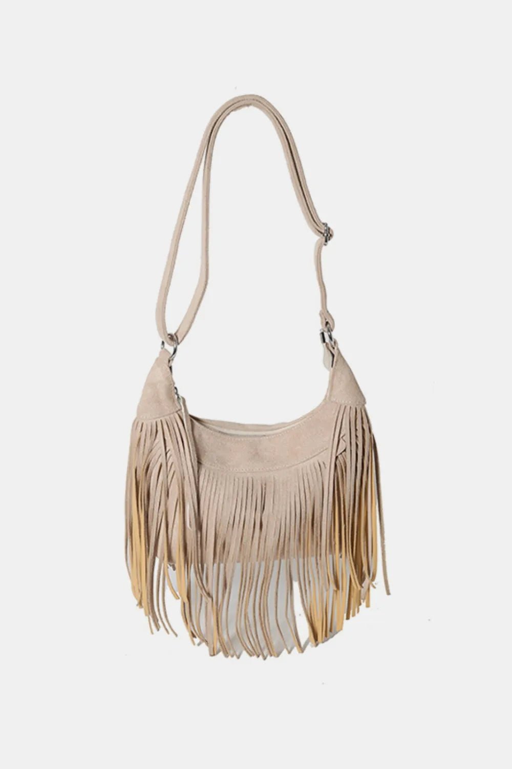 Suede Fringe Adjustable Strap Shoulder Bag - Cowgirltops.com