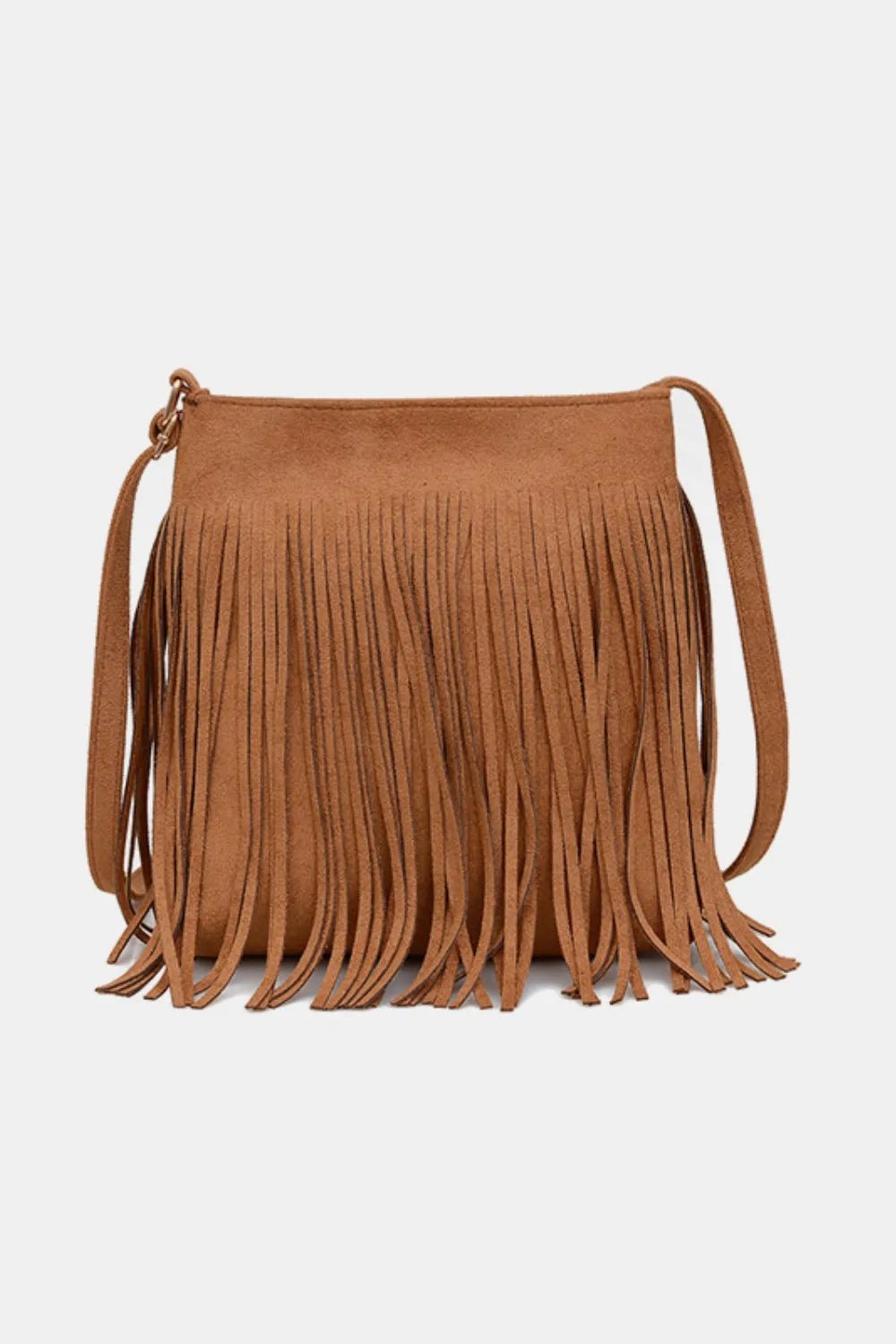 Suede Fringe Shoulder Bag - Cowgirltops.com