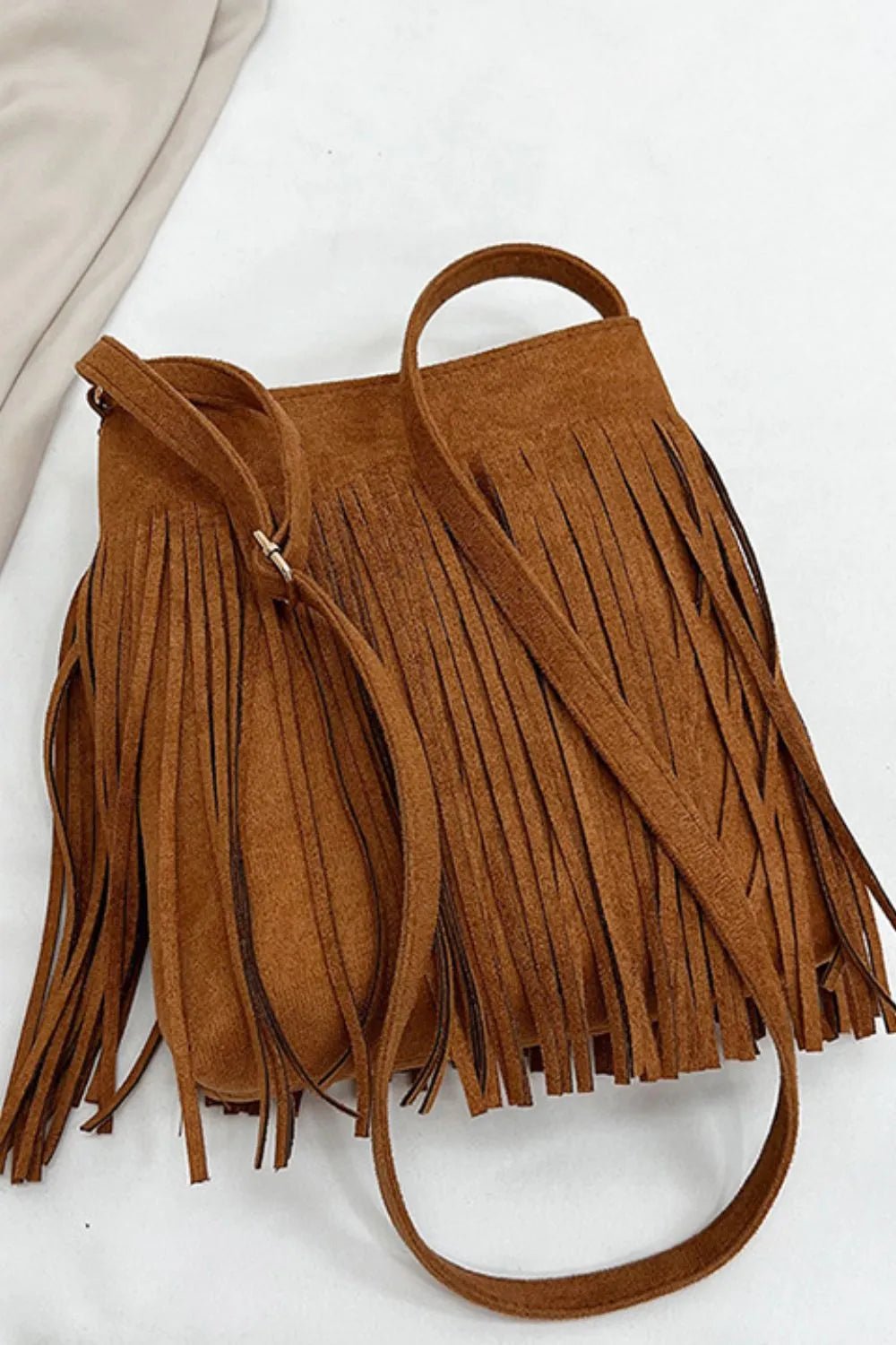 Suede Fringe Shoulder Bag - Cowgirltops.com