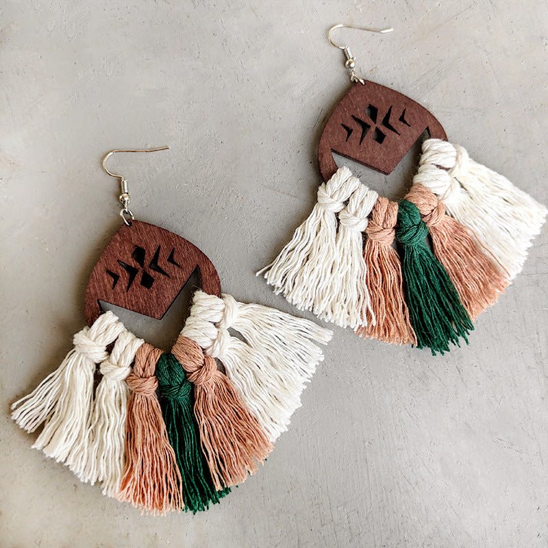 Tassel Detail Drop Earrings - Cowgirltops.com