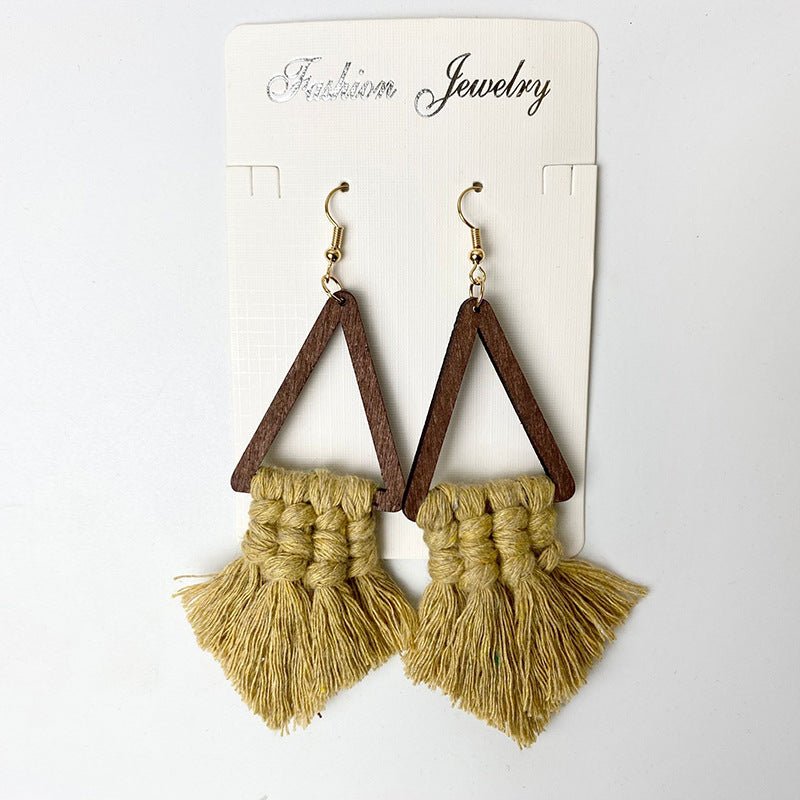 Tassel Detail Geometric Earrings - Cowgirltops.com