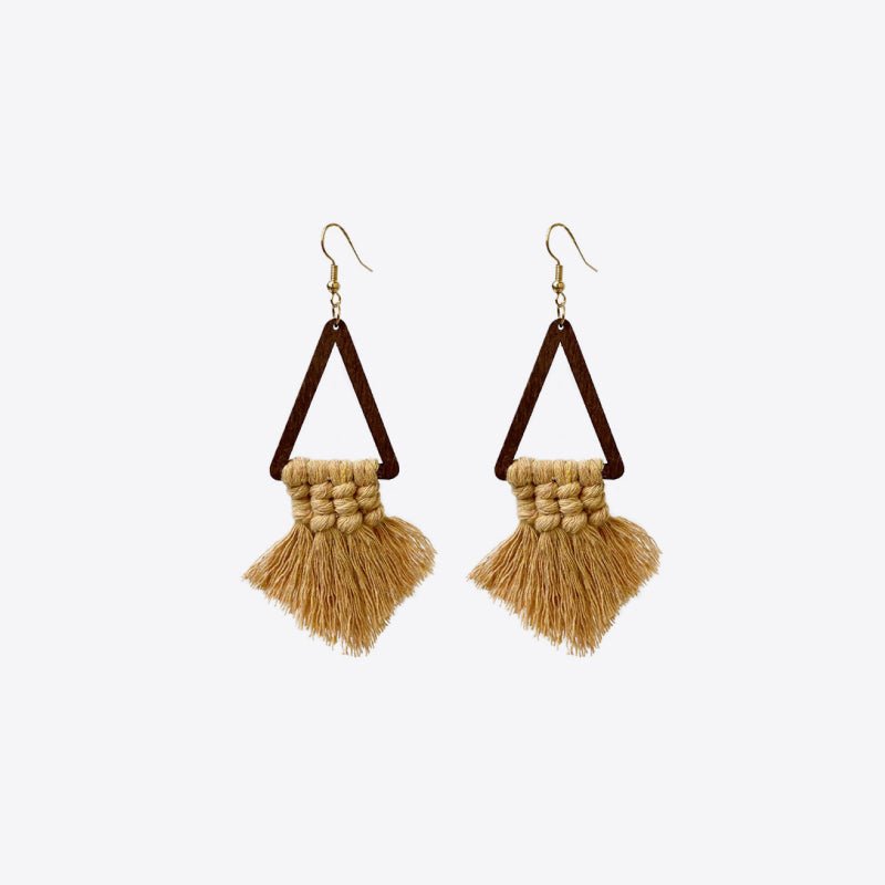 Tassel Detail Geometric Earrings - Cowgirltops.com