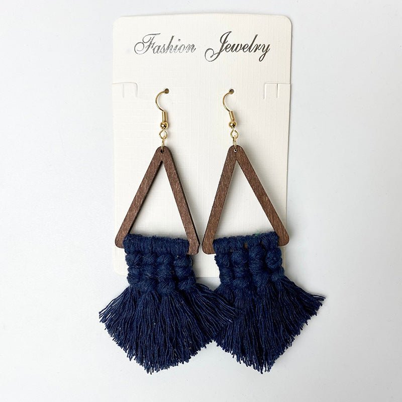 Tassel Detail Geometric Earrings - Cowgirltops.com