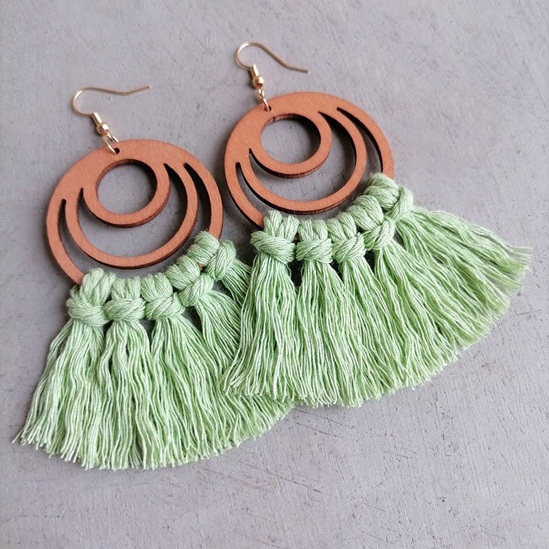 Tassel Detail Geometric Earrings - Cowgirltops.com