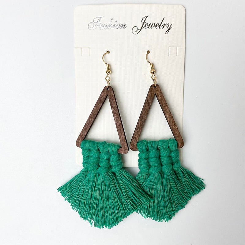 Tassel Detail Geometric Earrings - Cowgirltops.com