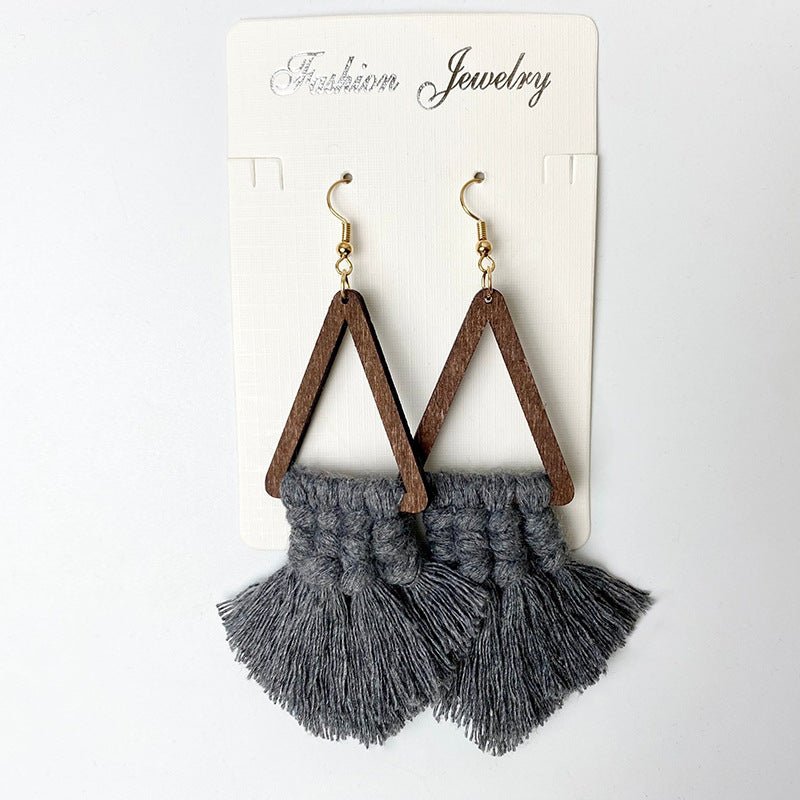 Tassel Detail Geometric Earrings - Cowgirltops.com