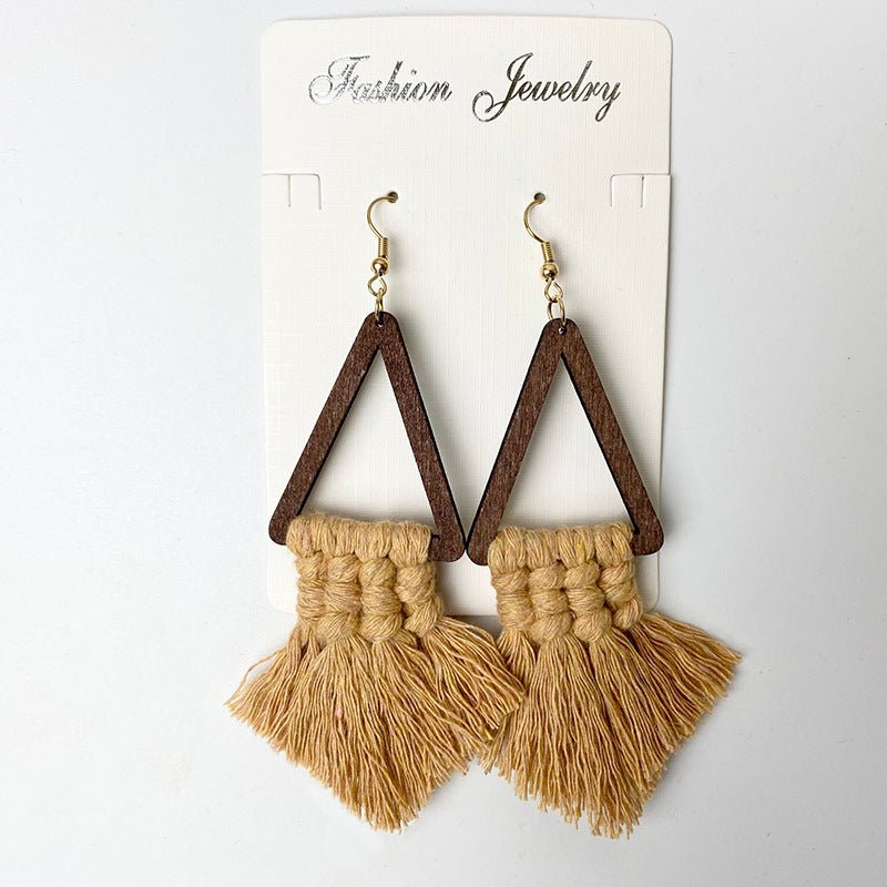 Tassel Detail Geometric Earrings - Cowgirltops.com