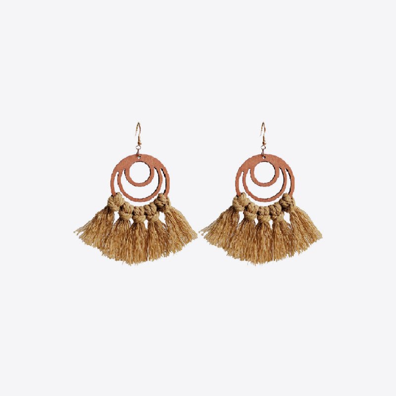 Tassel Detail Geometric Earrings - Cowgirltops.com