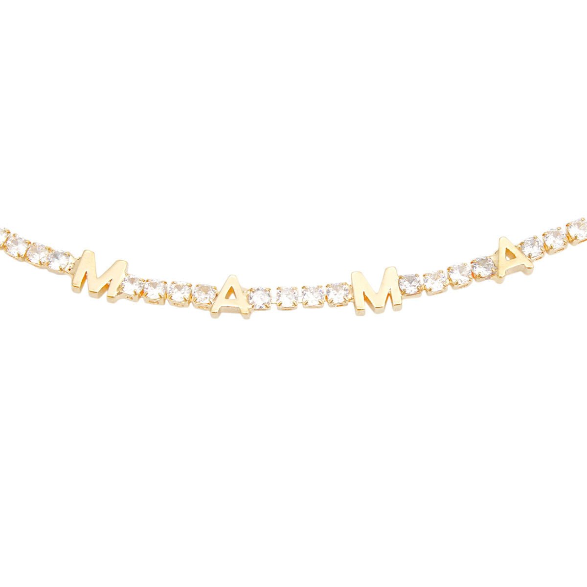 Tennis Bracelet Gold CZ Rhinestone MAMA for Women - Cowgirltops.com