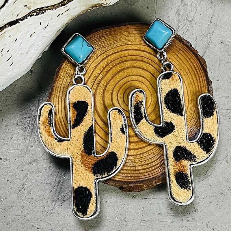 Turquoise Cactus Earrings - Cowgirltops.com