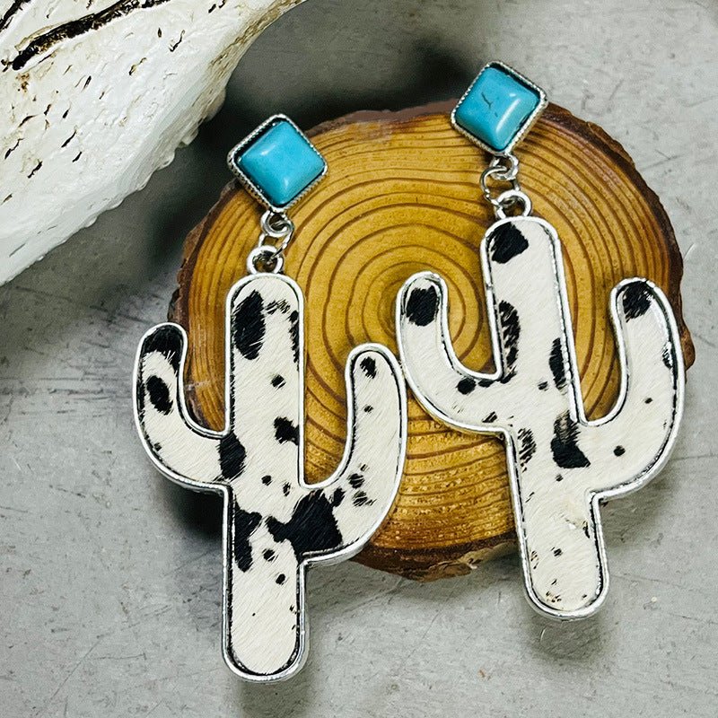 Turquoise Cactus Earrings - Cowgirltops.com