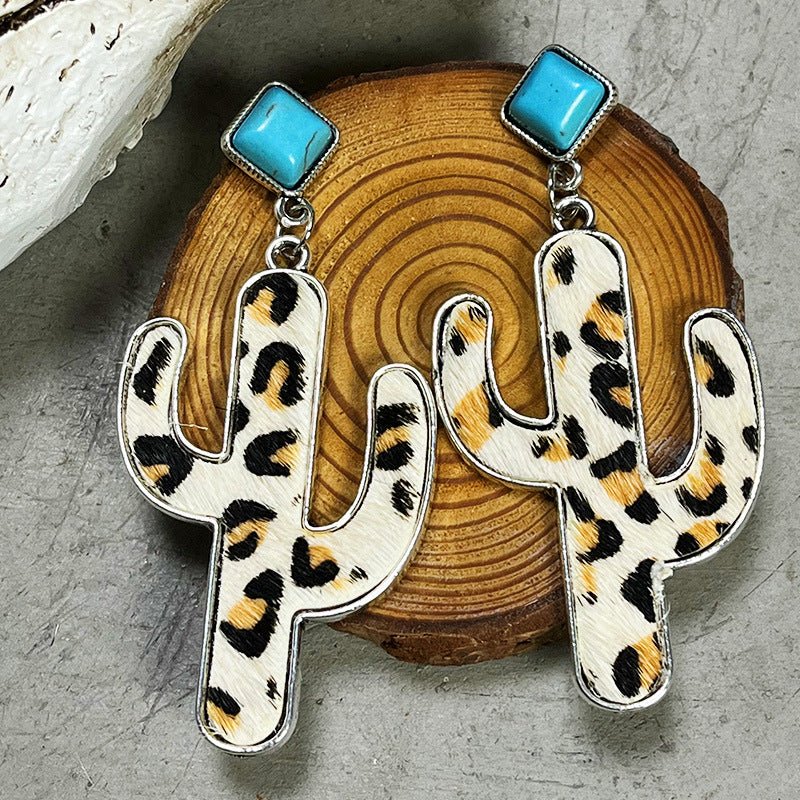 Turquoise Cactus Earrings - Cowgirltops.com