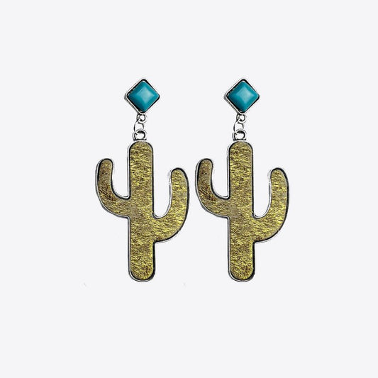 Turquoise Cactus Earrings - Cowgirltops.com
