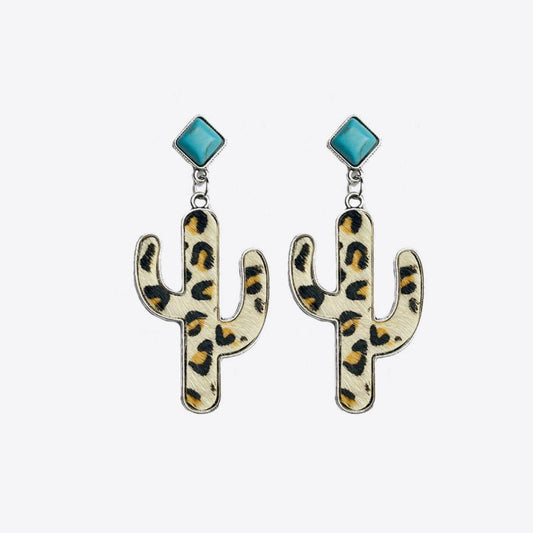 Turquoise Cactus Earrings - Cowgirltops.com