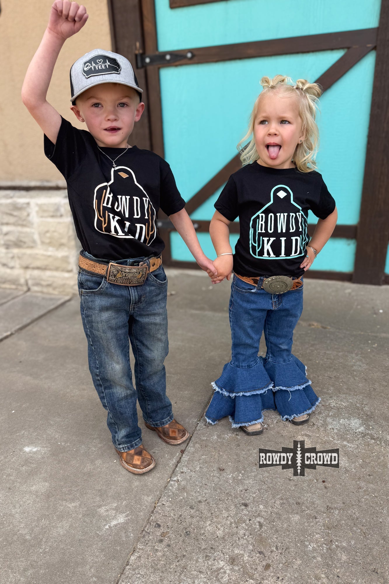 TURQUOISE - Rowdy Kid Tee - Cowgirltops.com
