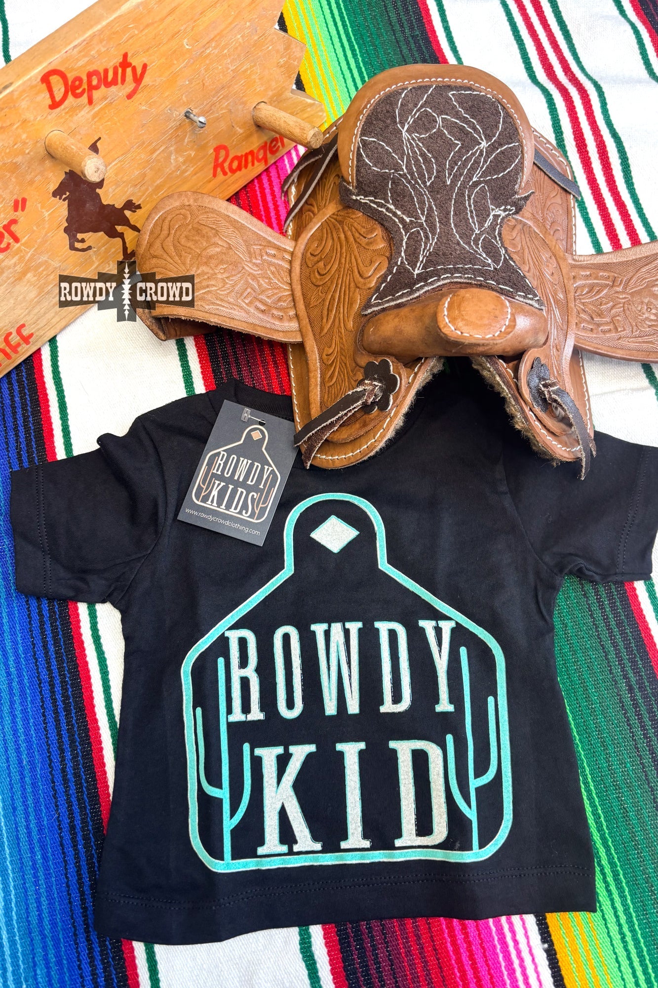 TURQUOISE - Rowdy Kid Tee - Cowgirltops.com