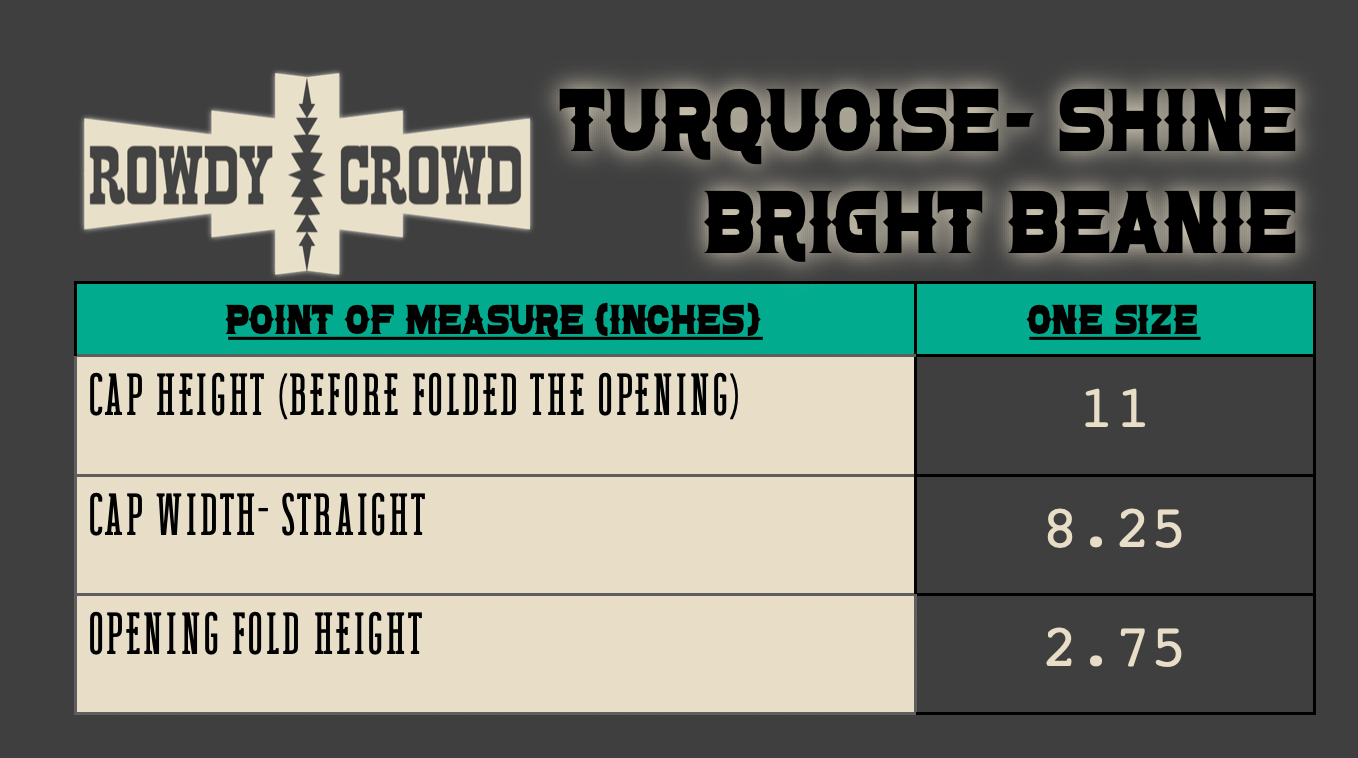 TURQUOISE - Shine Bright Beanie - Cowgirltops.com