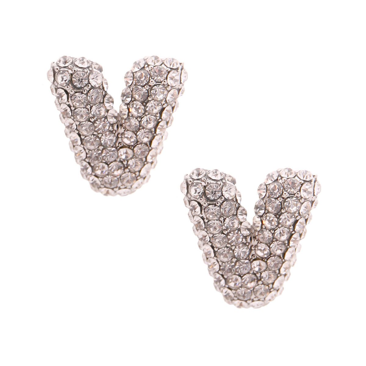 V Rhinestone Silver Studs - Cowgirltops.com