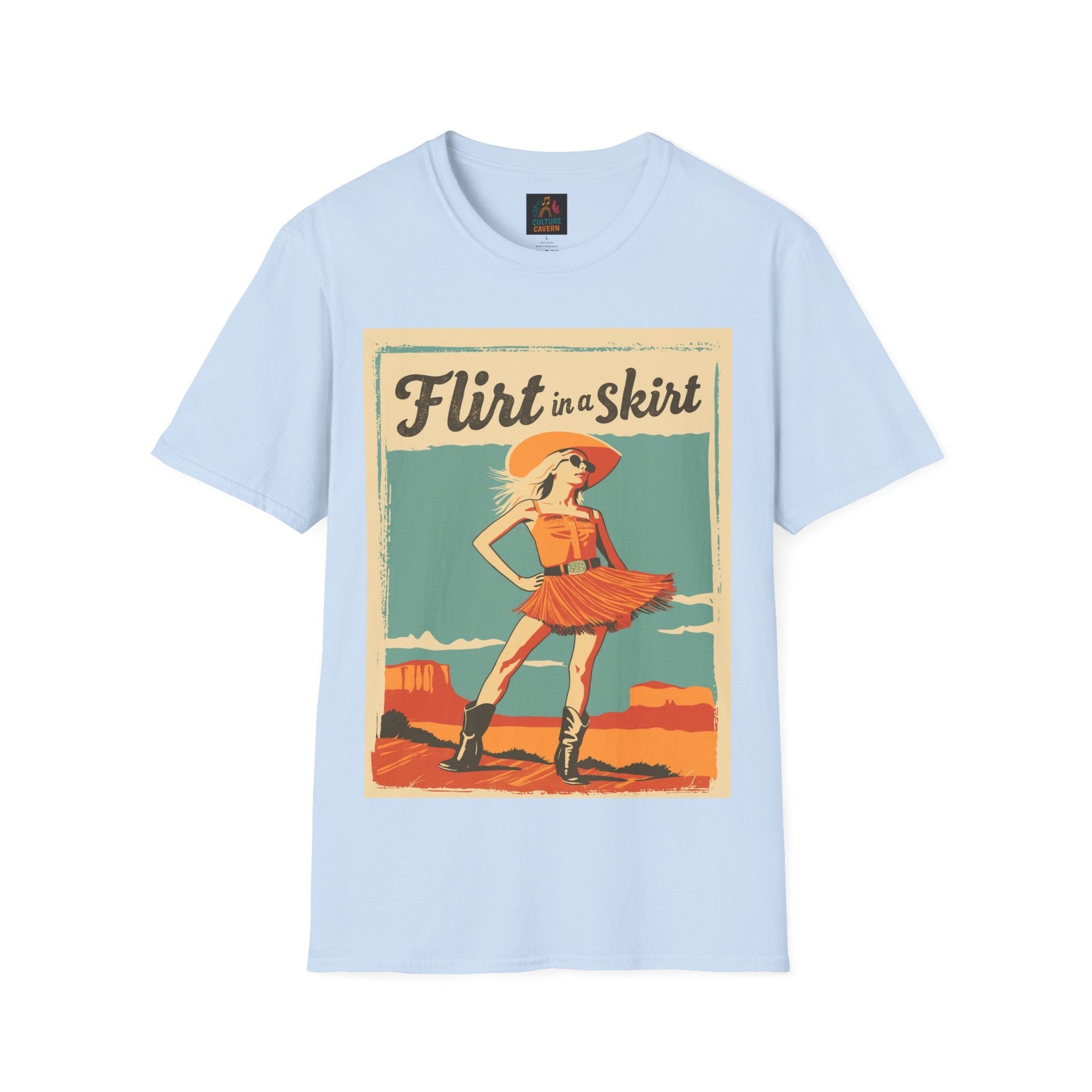 Vintage/Western Flirt in a Skirt T-shirt - Cowgirltops.com