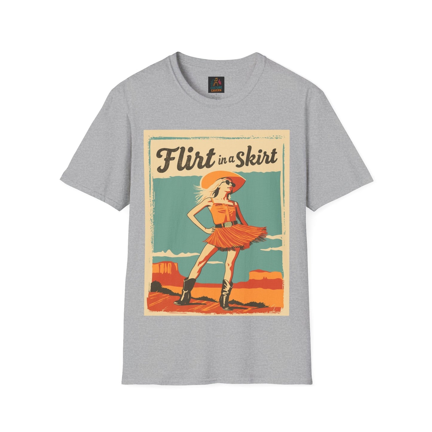 Vintage/Western Flirt in a Skirt T-shirt - Cowgirltops.com
