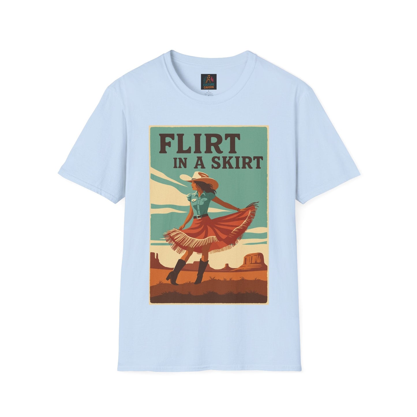 Vintage/Western Flirt in a Skirt T-shirt - Cowgirltops.com