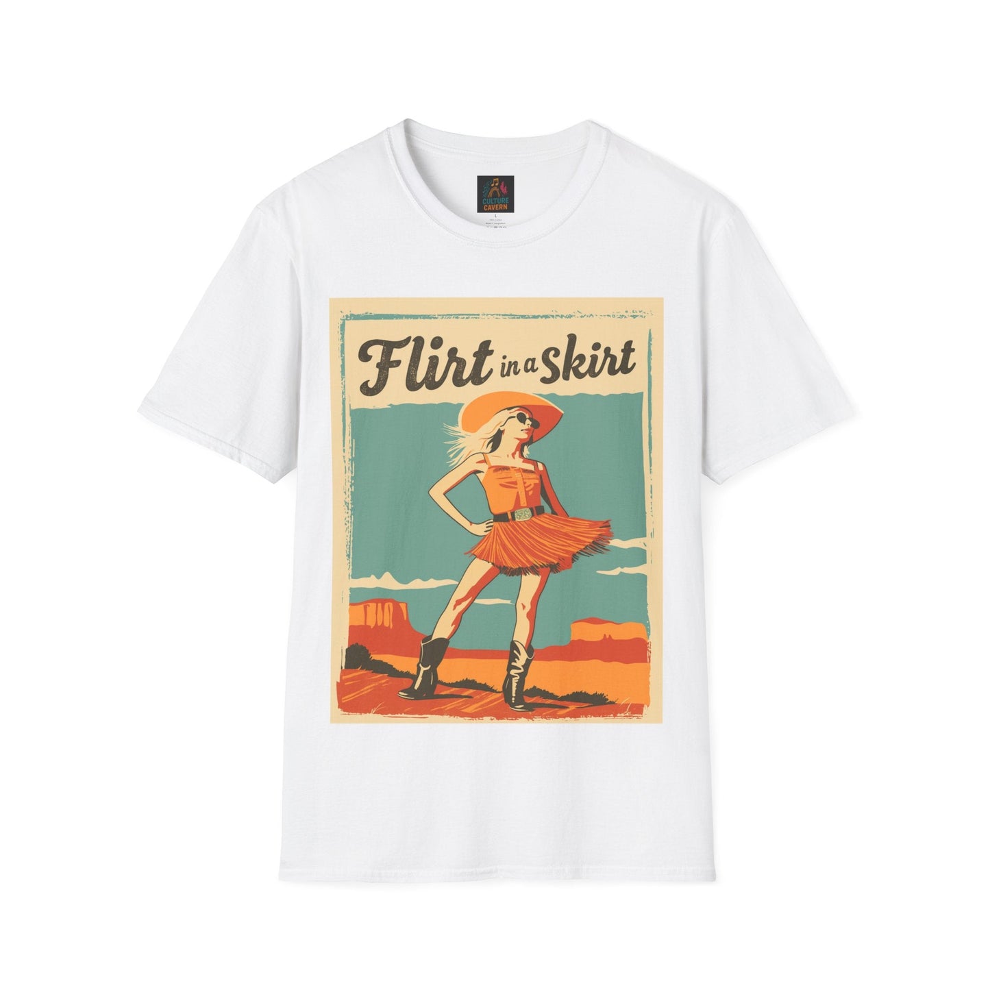 Vintage/Western Flirt in a Skirt T-shirt - Cowgirltops.com