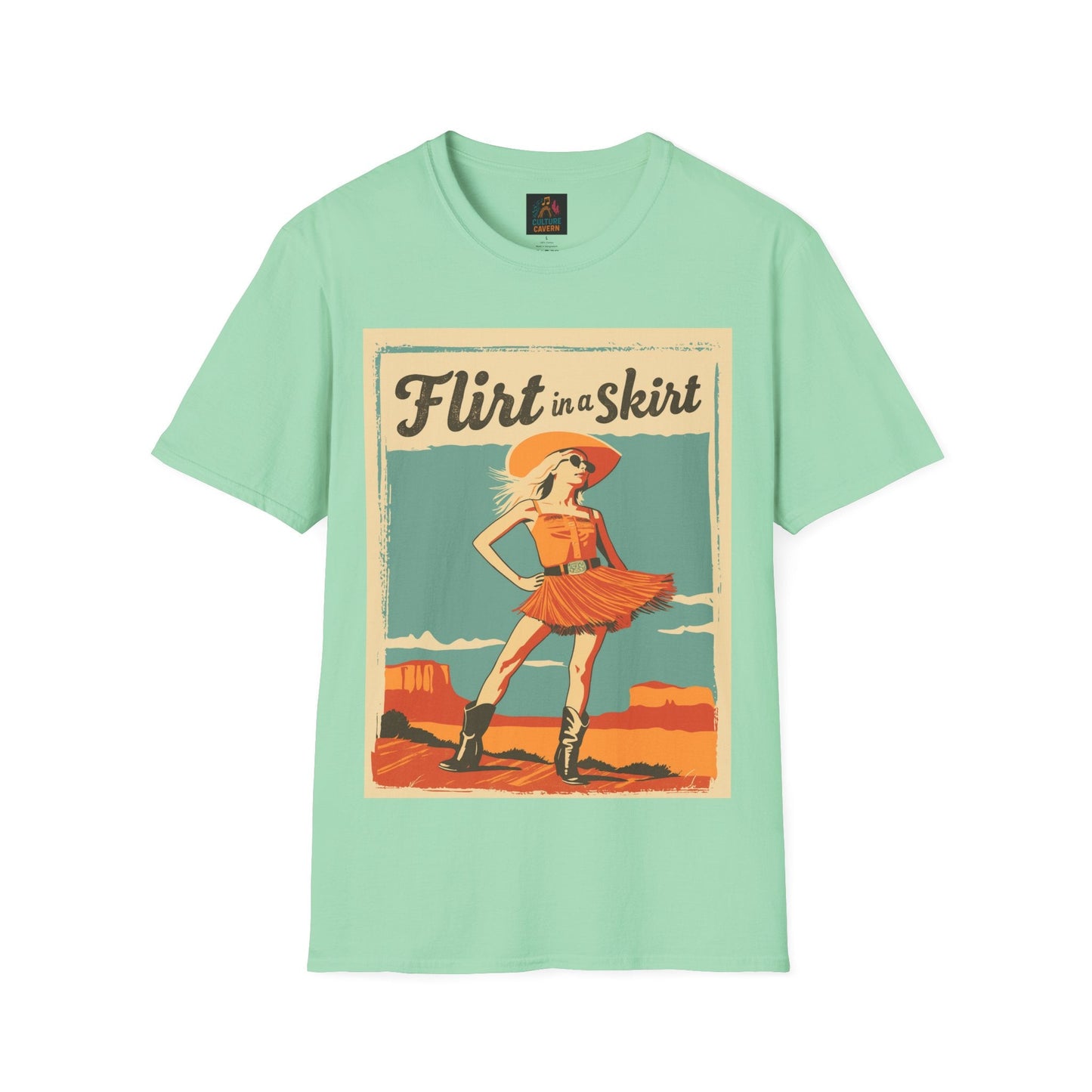 Vintage/Western Flirt in a Skirt T-shirt - Cowgirltops.com