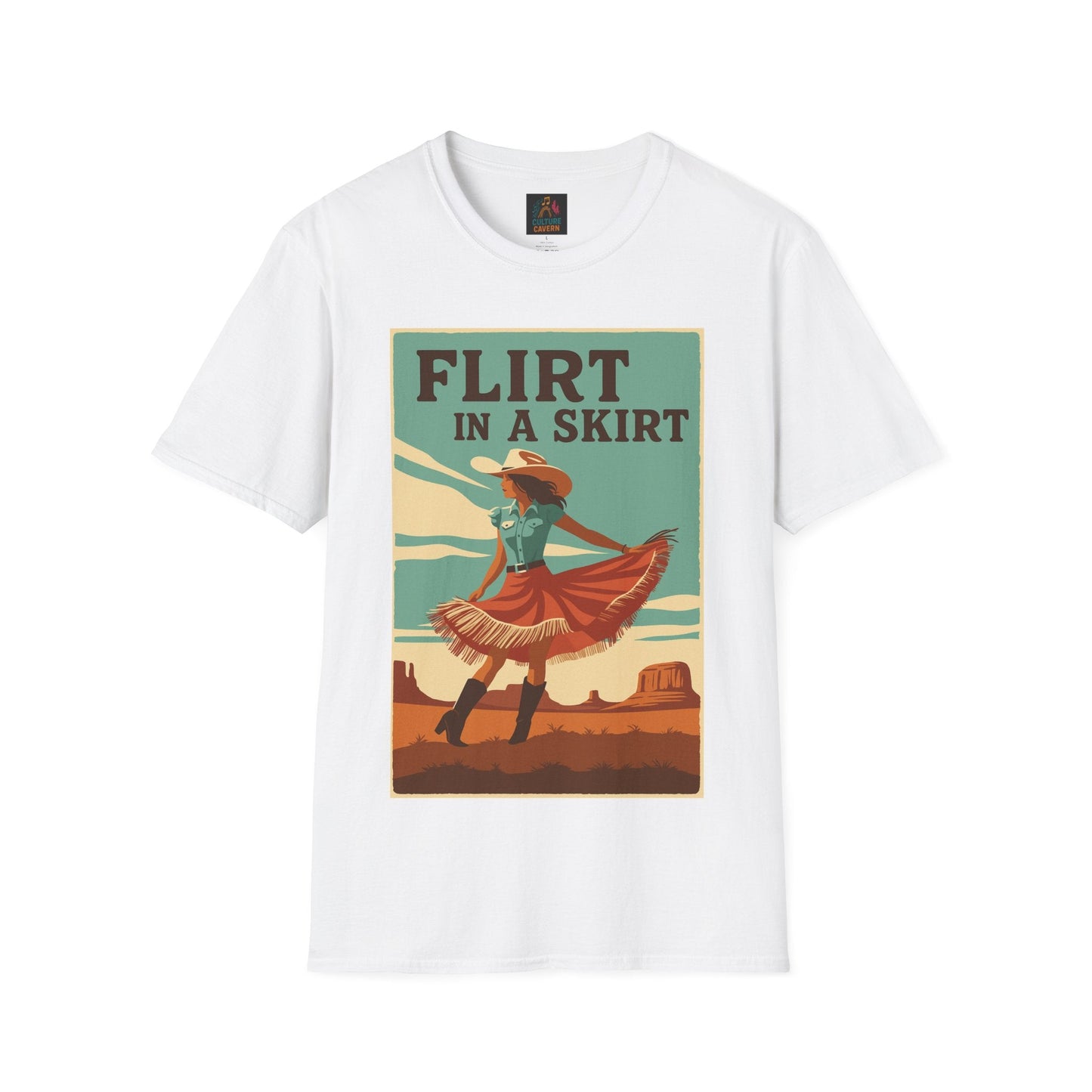 Vintage/Western Flirt in a Skirt T-shirt - Cowgirltops.com