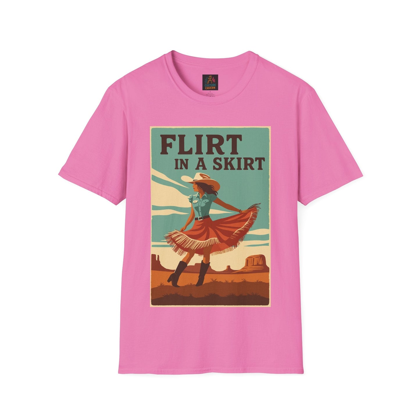 Vintage/Western Flirt in a Skirt T-shirt - Cowgirltops.com