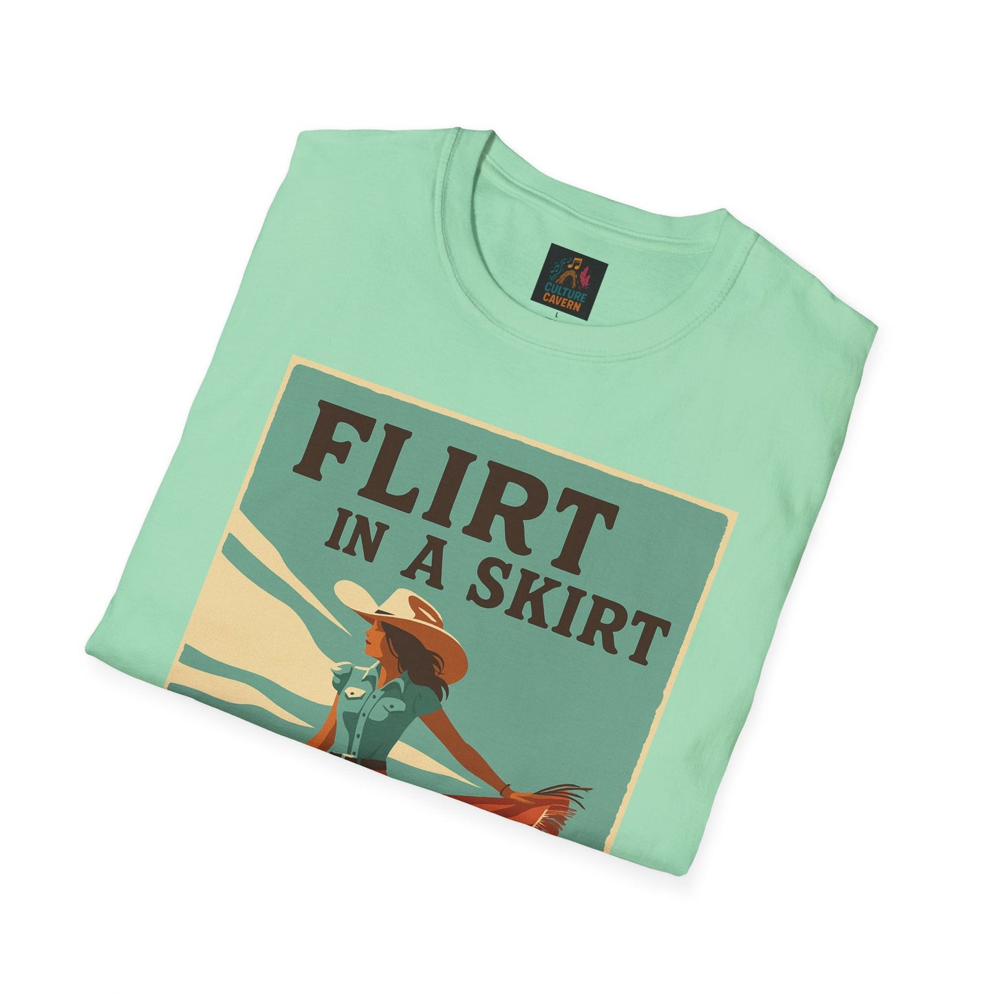 Vintage/Western Flirt in a Skirt T-shirt - Cowgirltops.com